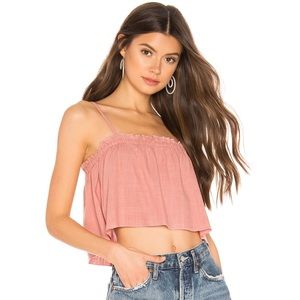 MINKPINK Daybreak Swing Cami in Tangerine NWT XS CROPPED